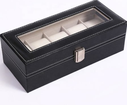PU Display Case Box Watch Jewelry Storage Organizer - 5 Slots_0