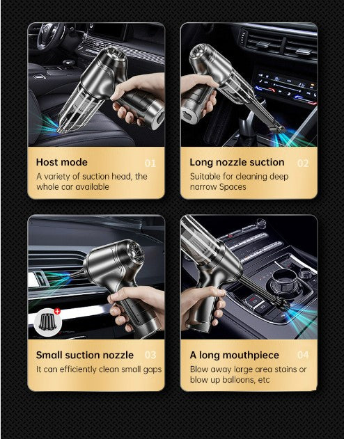 Car Mounted Mini Wireless Vacuum Cleaner for Both Dry And Wet Use, High-Power Portable High Suction - Black_4