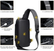 Anti-Theft Lock Sling Chest Bag - Black/Brown_1