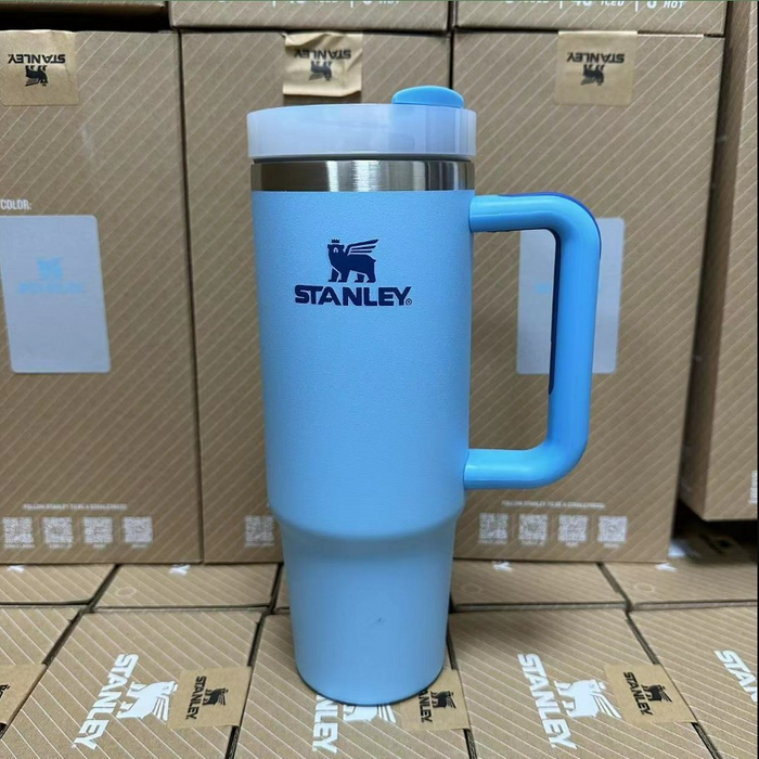 Stanley Tumbler with Handle Straw Lid Stainless Steel 30oz Vacuum Insulated - White