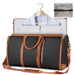 Large folding suit bag, large capacity, handheld clothing, luggage bag - Black/Brown_0