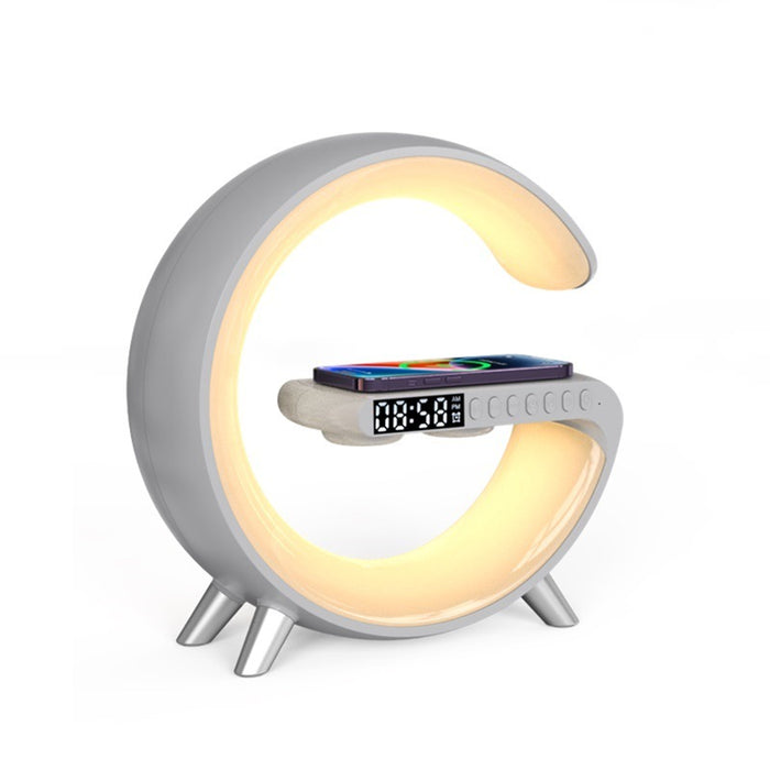 New Intelligent Bluetooth Speaker Projection Lamp Wireless Rechargeable Bedside Light - white_2