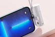 8000Mah Mini Power Bank With Lightning Pin And Type C Cable - White_1