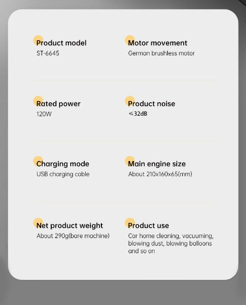 Car Mounted Mini Wireless Vacuum Cleaner for Both Dry And Wet Use, High-Power Portable High Suction - Black_6